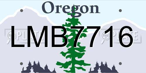 LMB7716 Oregon License Plate