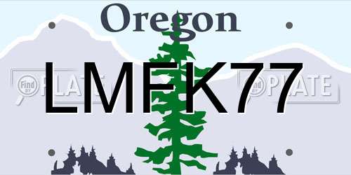 LMFK77 Oregon License Plate