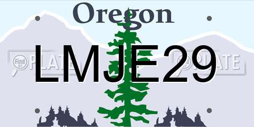 LMJE29 Oregon License Plate