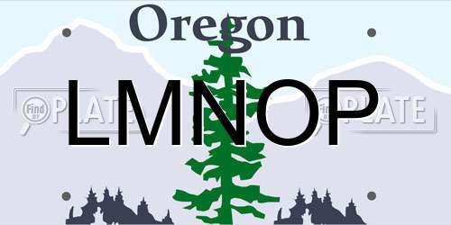 LMNOP Oregon License Plate