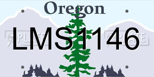 LMS1146 Oregon License Plate