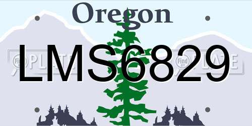 LMS6829 Oregon License Plate