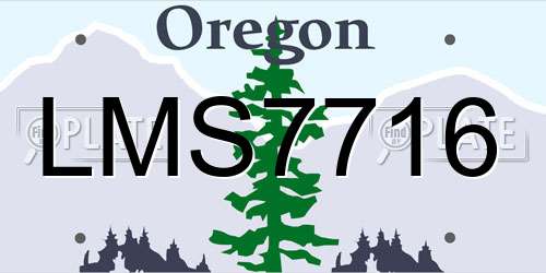 LMS7716 Oregon License Plate