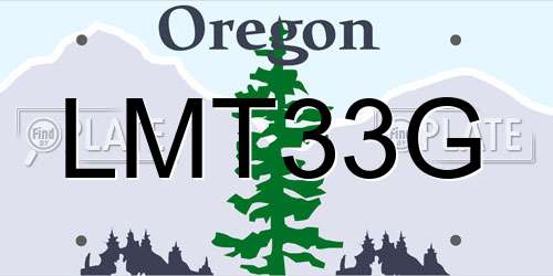 LMT33G Oregon License Plate