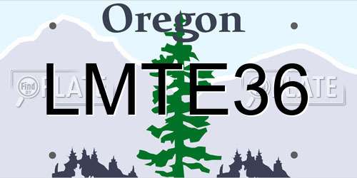 LMTE36 Oregon License Plate