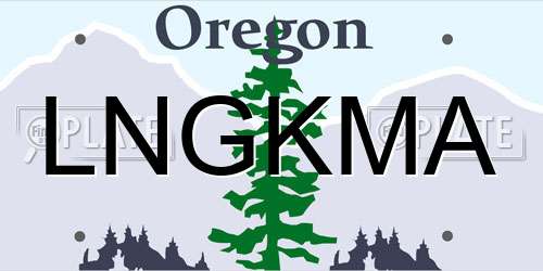 LNGKMA Oregon License Plate