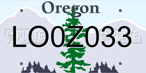 LO0Z033 Oregon License Plate