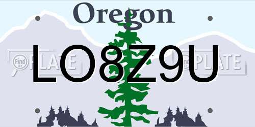 LO8Z9U Oregon License Plate