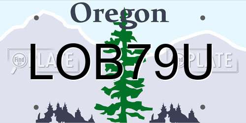 LOB79U Oregon License Plate