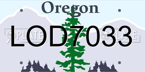 LOD7033 Oregon License Plate