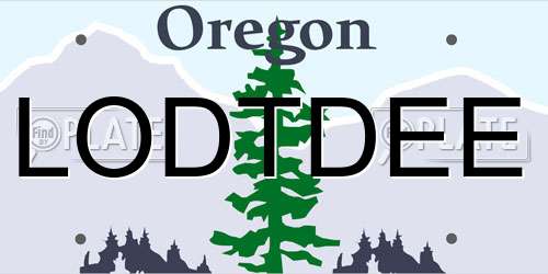 LODTDEE Oregon License Plate