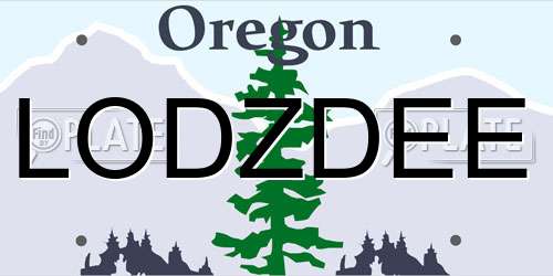 LODZDEE Oregon License Plate