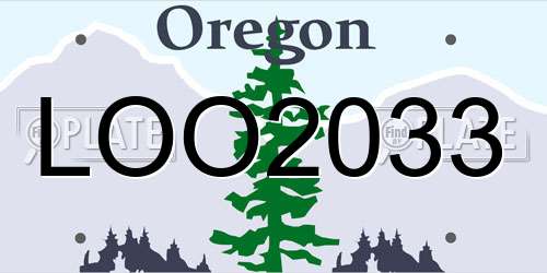 LOO2033 Oregon License Plate
