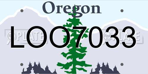 LOO7033 Oregon License Plate