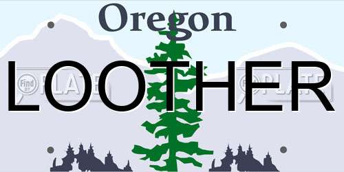 LOOTHER Oregon License Plate