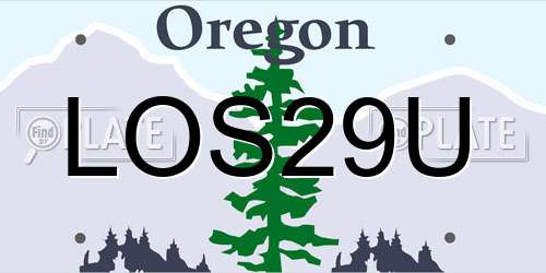 LOS29U Oregon License Plate