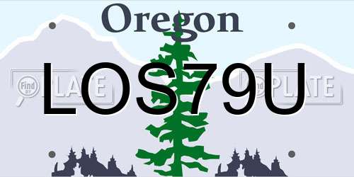 LOS79U Oregon License Plate