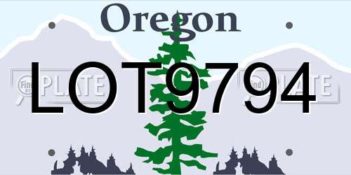 LOT9794 Oregon License Plate
