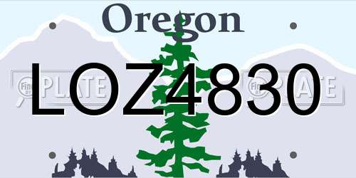 LOZ4830 Oregon License Plate