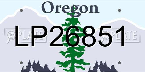 LP26851 Oregon License Plate