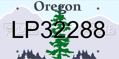 LP32288 Oregon License Plate