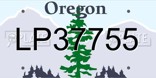 LP37755 Oregon License Plate