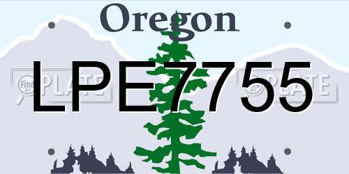 LPE7755 Oregon License Plate