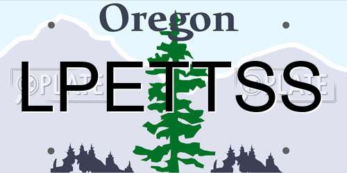 LPETTSS Oregon License Plate