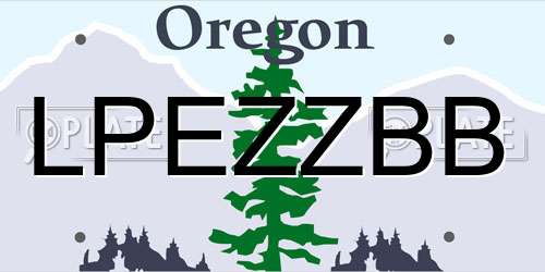 LPEZZBB Oregon License Plate