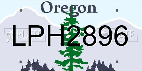 LPH2896 Oregon License Plate