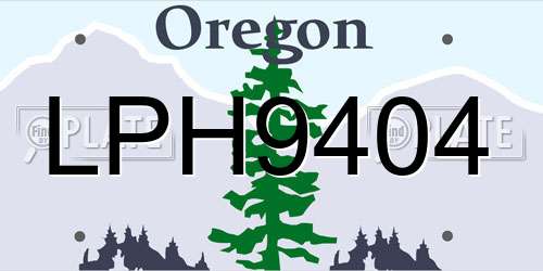 LPH9404 Oregon License Plate