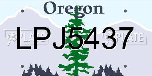 LPJ5437 Oregon License Plate