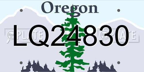 LQ24830 Oregon License Plate