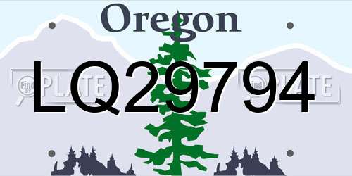 LQ29794 Oregon License Plate