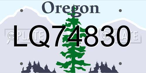 LQ74830 Oregon License Plate