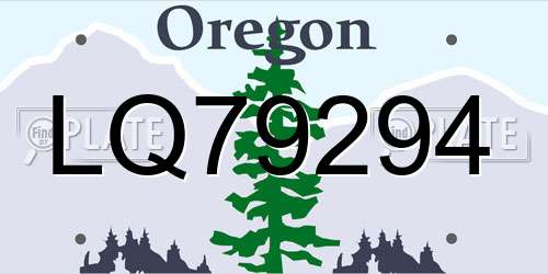 LQ79294 Oregon License Plate