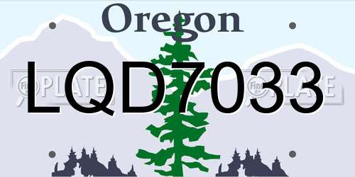 LQD7033 Oregon License Plate