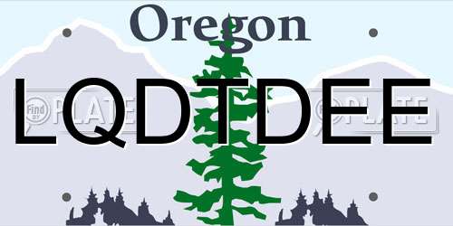 LQDTDEE Oregon License Plate