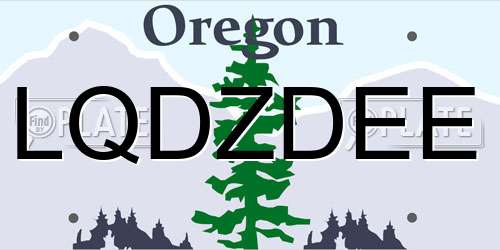 LQDZDEE Oregon License Plate