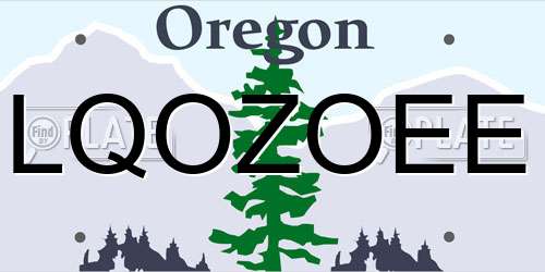 LQOZOEE Oregon License Plate
