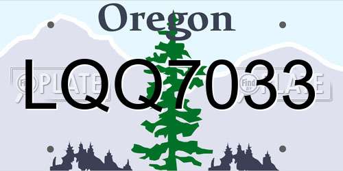 LQQ7033 Oregon License Plate