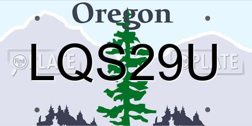 LQS29U Oregon License Plate