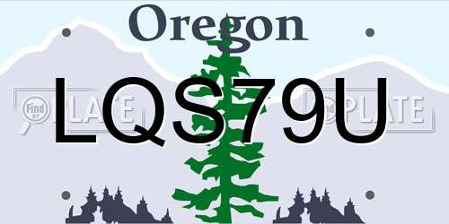 LQS79U Oregon License Plate