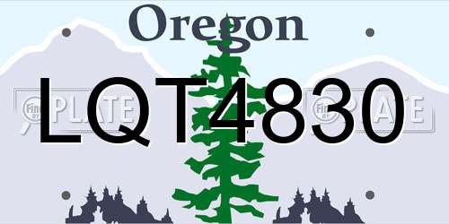 LQT4830 Oregon License Plate