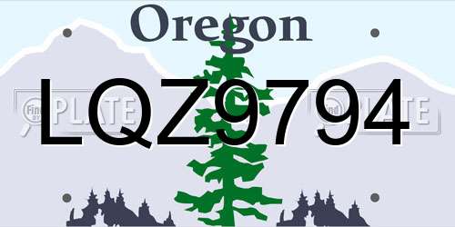 LQZ9794 Oregon License Plate