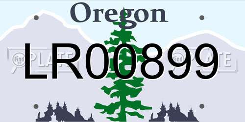 LR00899 Oregon License Plate