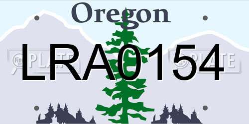 LRA0154 Oregon License Plate