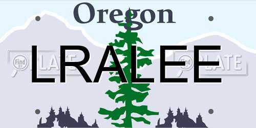 LRALEE Oregon License Plate