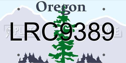 LRC9389 Oregon License Plate