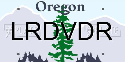 LRDVDR Oregon License Plate